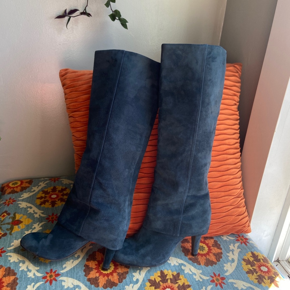 Ash women Dark Teal suede tall knee high boots size Euro 36